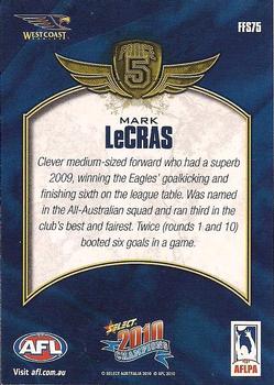 2010 Select AFL Champions - Force 5 Foil Signatures #FFS75 Mark LeCras Back